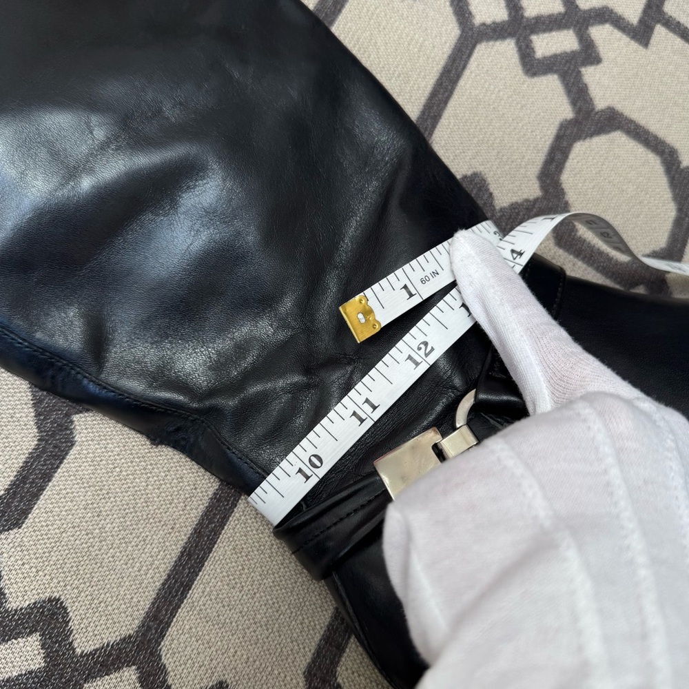 Nine West Genuine Leather Knee High Square Toe Chunky Tall Boots Black Y2K 10M - Picture 16 of 17